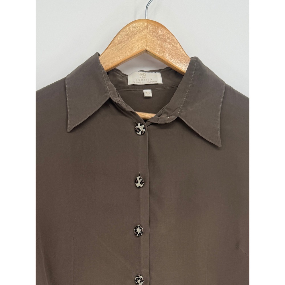 Ventilo Silk Button Down Blouse Womens EUR 40 US M Minimalist Chic Old Money